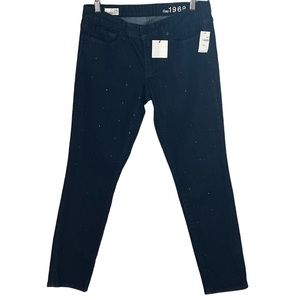 NEW GAP Always Skinny Dark Wash Studded Jeans 28